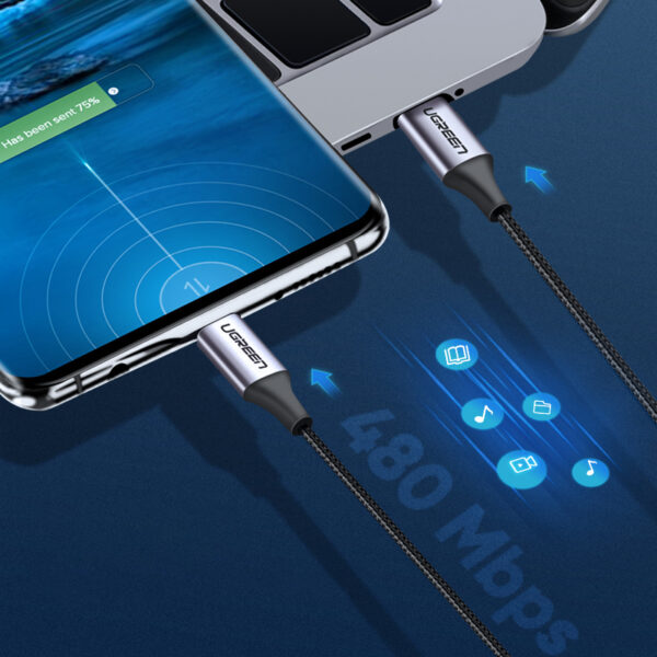 UGREEN USB-C 2.0 para USB-C 2.0 3A - 1M - Image 3