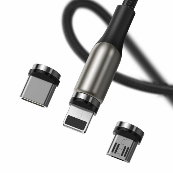 Baseus - Cabo Magnetico USB-C + micro USB + Lightning 2A  - 1m - Image 4