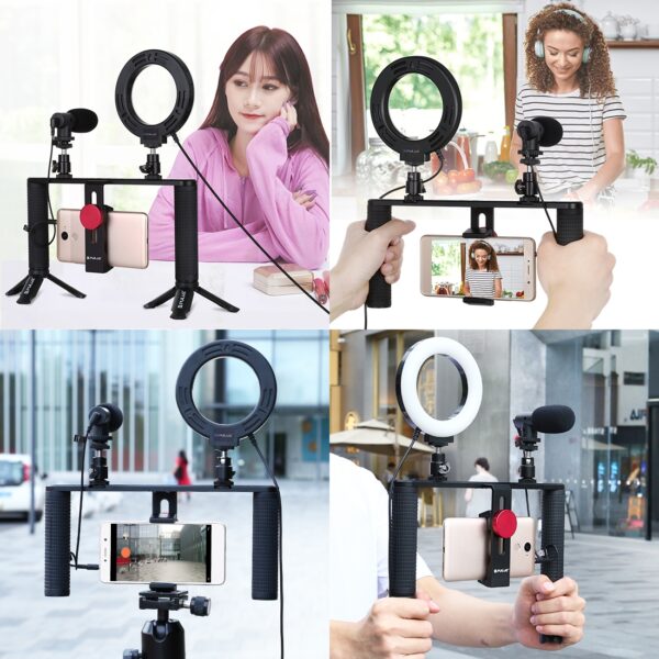 PULUZ - Plataforma de Vlog + LED + Microfone para Telemóvel - Image 8