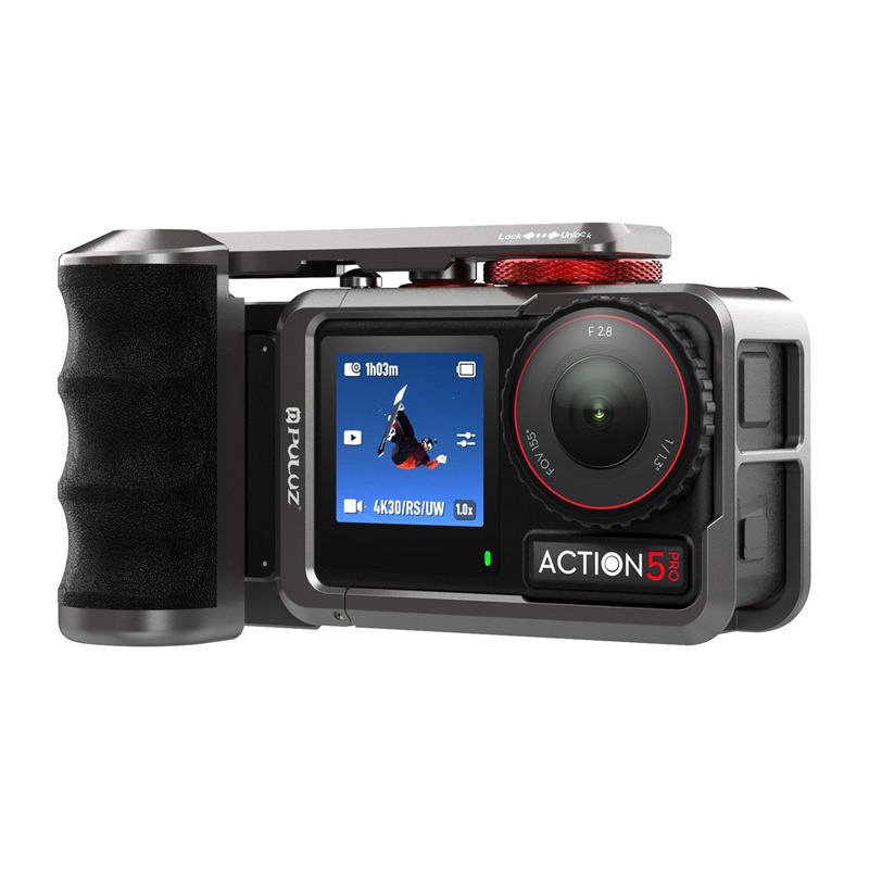 Puluz - StreetGrip + Moldura para DJI Osmo Action 5 Pro / Action 4 / Action 3