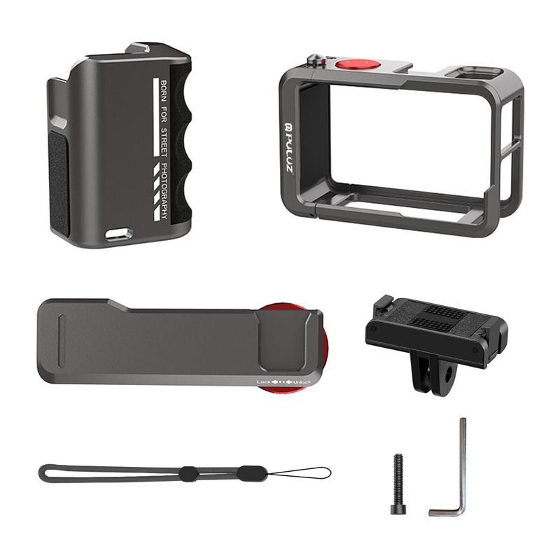 Puluz - StreetGrip + Moldura para DJI Osmo Action 5 Pro / Action 4 / Action 3 - Image 3