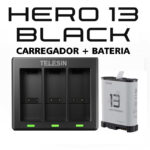 TELESIN - GOPRO 13 - Carregador Triplo + Bateria