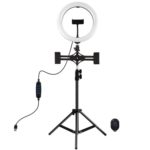 PULUZ - Led Ring com 3 Suportes Telemóvel - 26 cms - 1.10 Altura