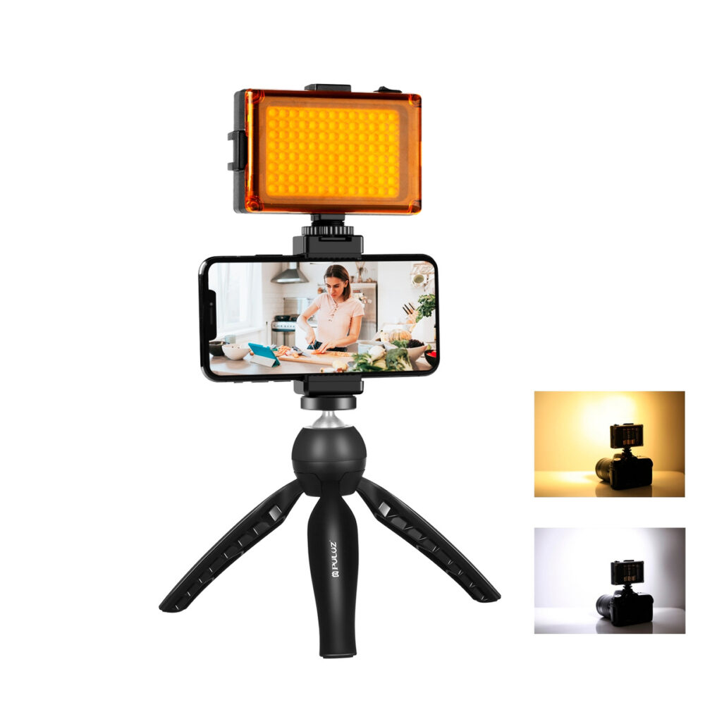 PULUZ - Tripé + Suporte Telemóvel + LED